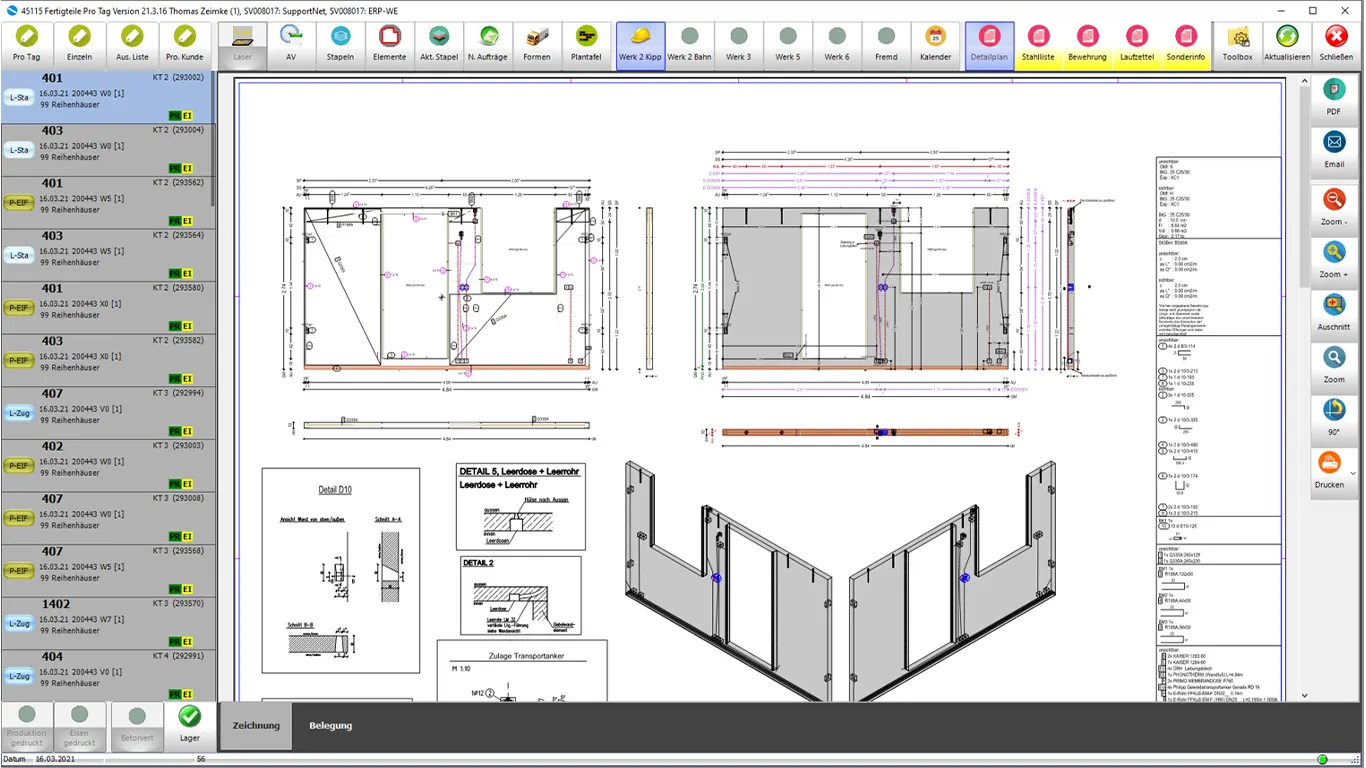 Produktion Fertigteile